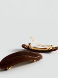 Mango curved hair clip brown, UK version