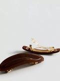 Mango curved hair clip brown, UK version