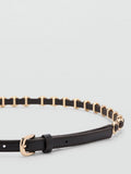 Mango chain-link skinny belt chocolate (British brand)