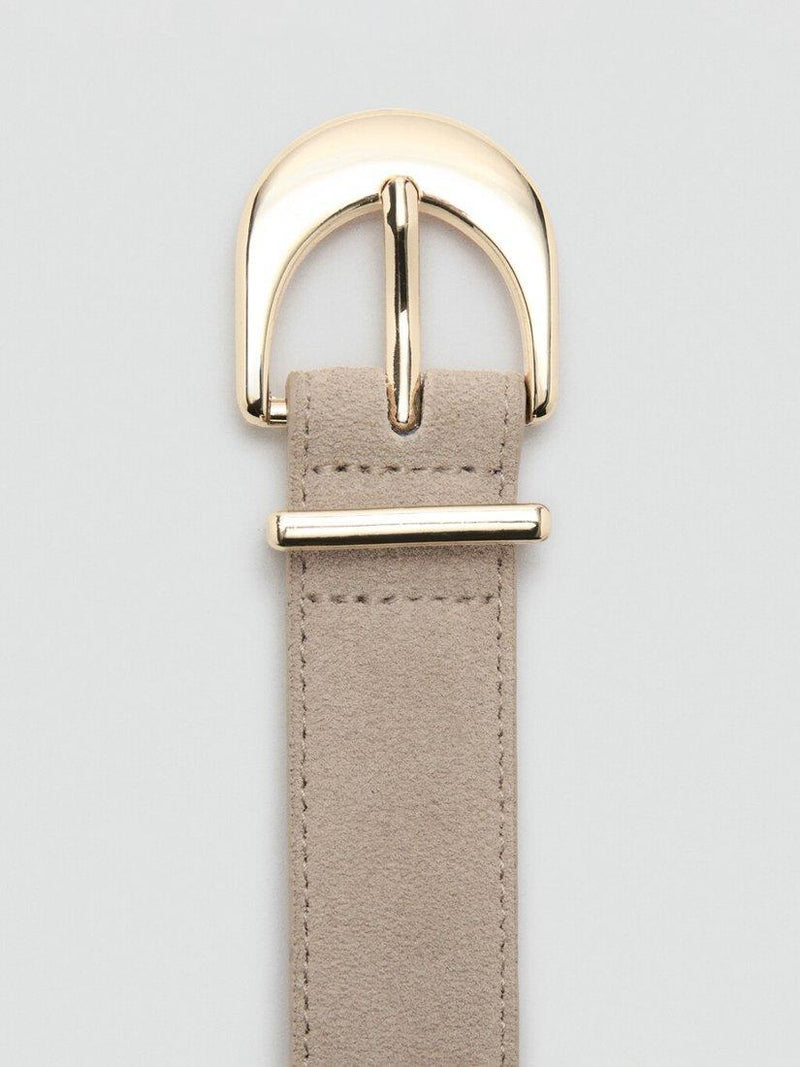 Mango textured belt with gleaming buckle 100% leather - British product