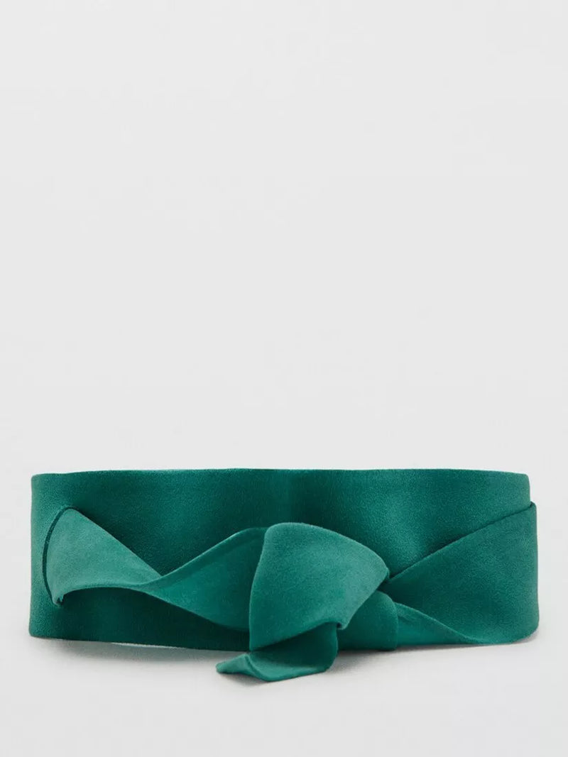 Mango wide suede belt turquoise, imported from the UK