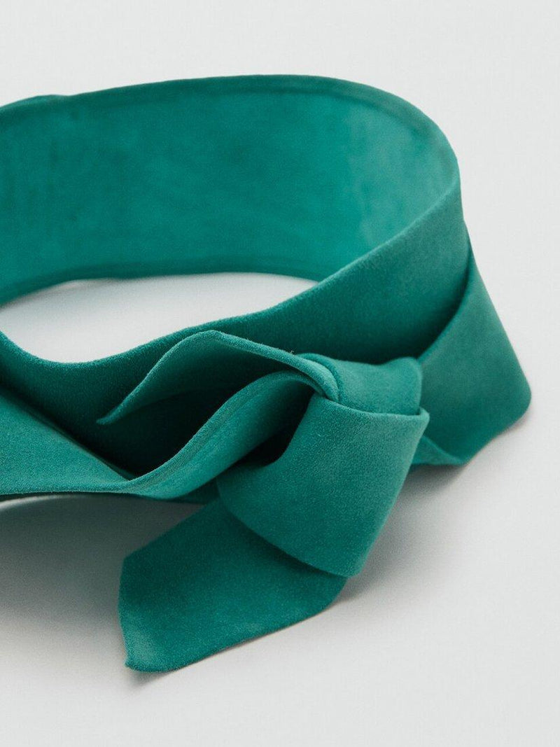 Mango wide suede belt turquoise, imported from the UK