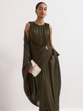 Phase Eight oversized scarf dark green - British product