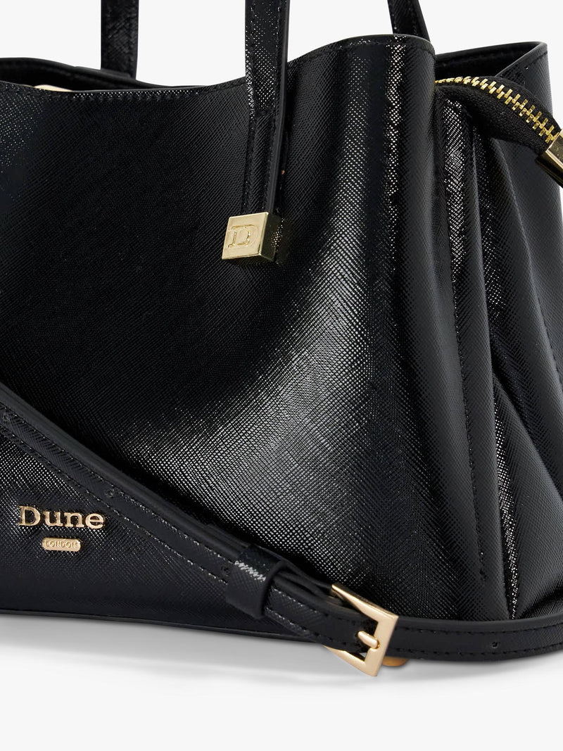 Dune London Dominantly Mini Tote Bag in black, British brand