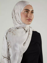 John Lewis Aab Almond Blossom Premium Modal Hijab, Almond, 110 cm x 200 cm- Buy online at McGrocer