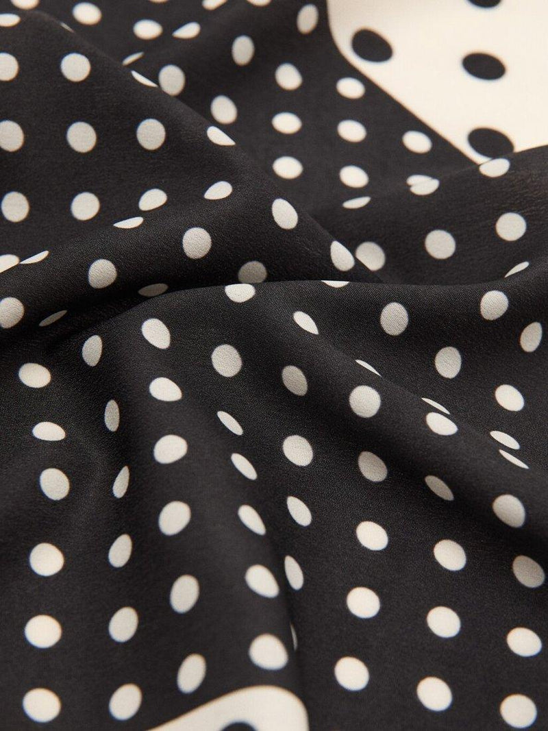 Mango black spot print scarf 57x57cm, UK version