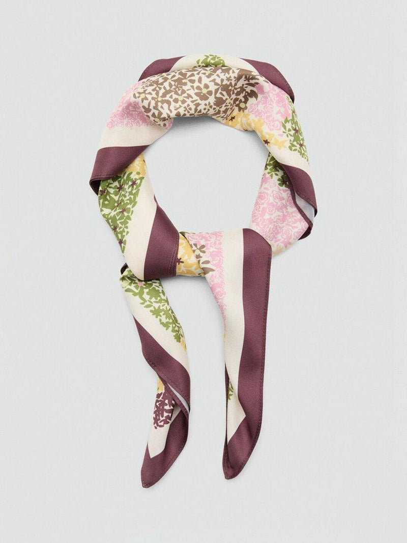 Mango garnet abstract print square scarf 70x70cm - British product