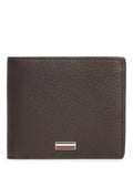 Tommy Hilfiger brown leather bifold wallet with pebble grain finish - British product
