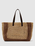 Reiss Rosie large raffia-effect tote bag, imported from the UK