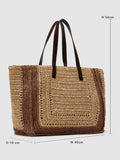 Reiss Rosie large raffia-effect tote bag, imported from the UK