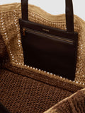 Reiss Rosie large raffia-effect tote bag, imported from the UK