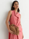 Reiss suede croc embossed clutch bag tan - British product
