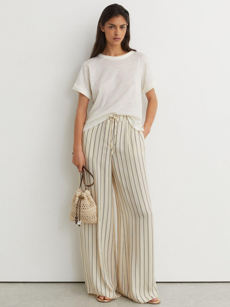 Reiss Esme raffia effect mini crossbody bag natural, imported from the UK