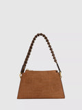 Reiss croc embossed top handle bag in tan, UK version