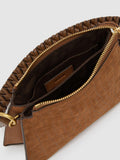 Reiss croc embossed top handle bag in tan, UK version