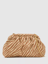 John Lewis Reiss Georgia Raffia Effect Zebra Pouch Clutch Bag, Natural/Tan- Buy online at McGrocer