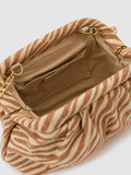 Reiss zebra print clutch bag natural tan (British brand)