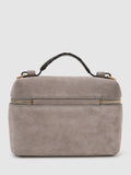 Reiss Ines suede vanity crossbody bag grey - British product