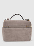 Reiss Ines suede vanity crossbody bag grey - British product