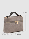 Reiss Ines suede vanity crossbody bag grey - British product