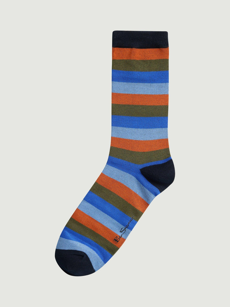 Ben Sherman mod stripe socks cobalt pack of 3, UK version