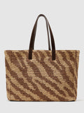Reiss raffia effect zebra print tote bag (British brand)