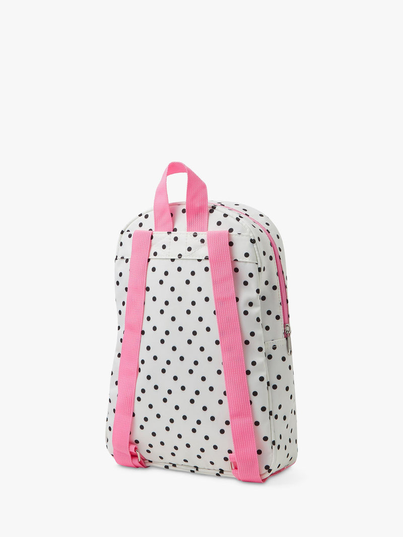 Angels by Accessorize white polka dot backpack with badges, imported from the UK