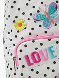 Angels by Accessorize white polka dot backpack with badges, imported from the UK
