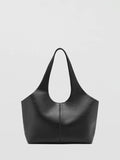 Mango structured tote bag with open top and plain finish, imported from the UK