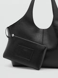 Mango structured tote bag with open top and plain finish, imported from the UK
