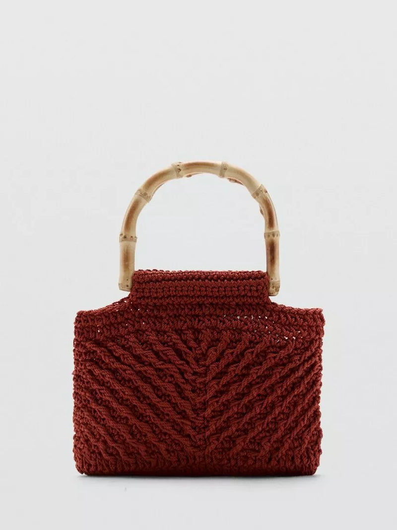 Mango Structured Grab Bag Handbag, Black