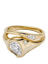 John Lewis Daisy London Estée Sapphire Stacking Ring Set, Gold- Buy online at McGrocer
