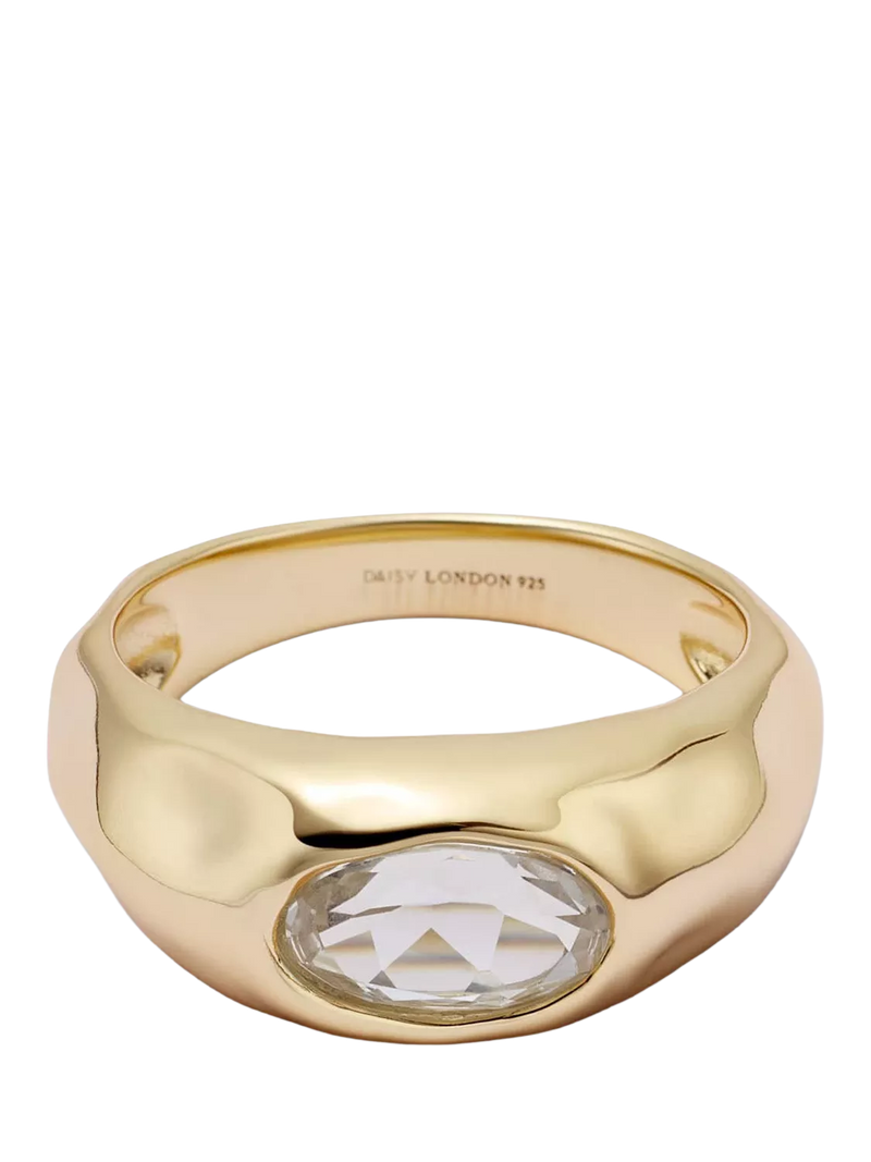 Daisy London Estée Sapphire Ring gold plated sterling silver, UK version