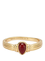 John Lewis Daisy London Away That Day Red Jasper Gold Ring- Buy online at McGrocer