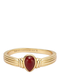 Daisy London gold plated red jasper band ring - UK version