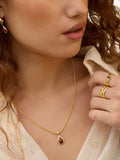 Daisy London gold plated red jasper band ring - UK version
