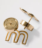 Miu Miu M Logo stud earrings gold-tone brass, UK version