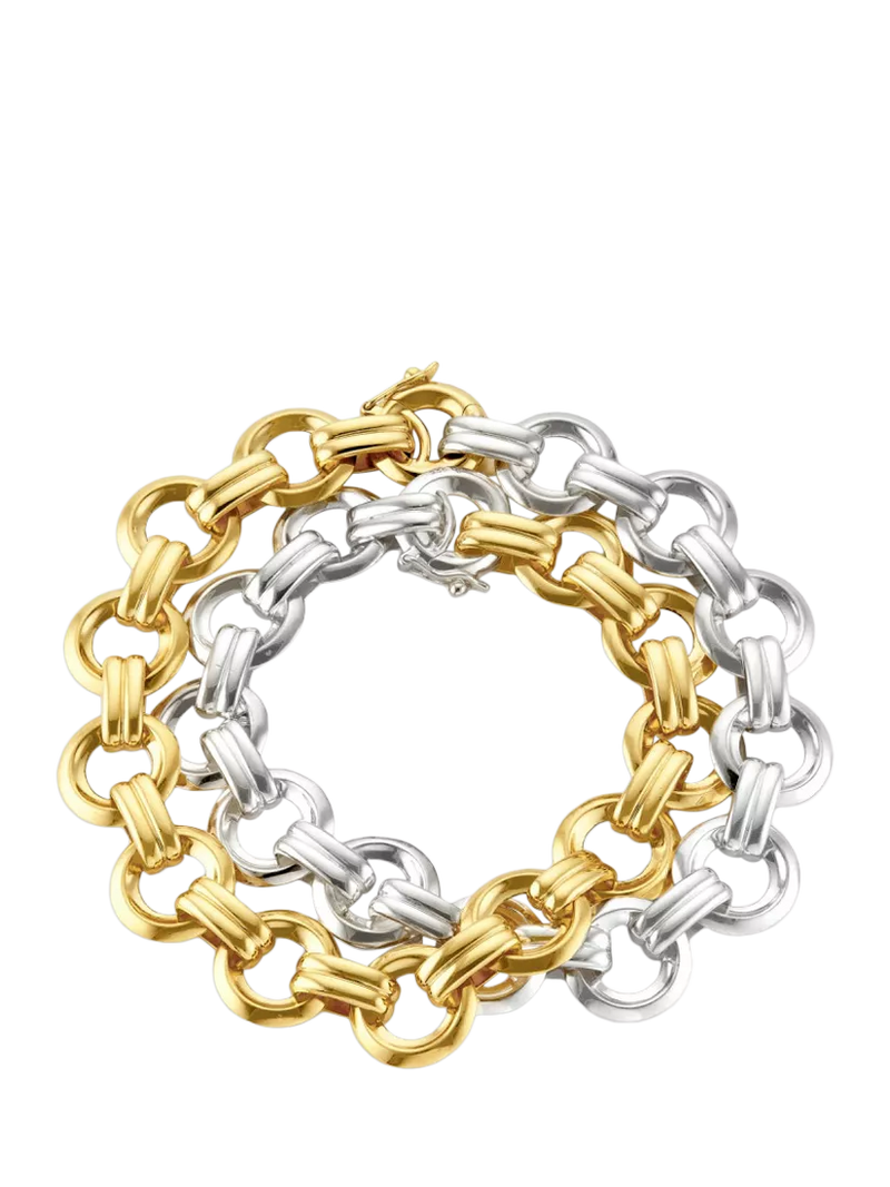 Dinny Hall chunky wrap bracelet in silver and gold - British product