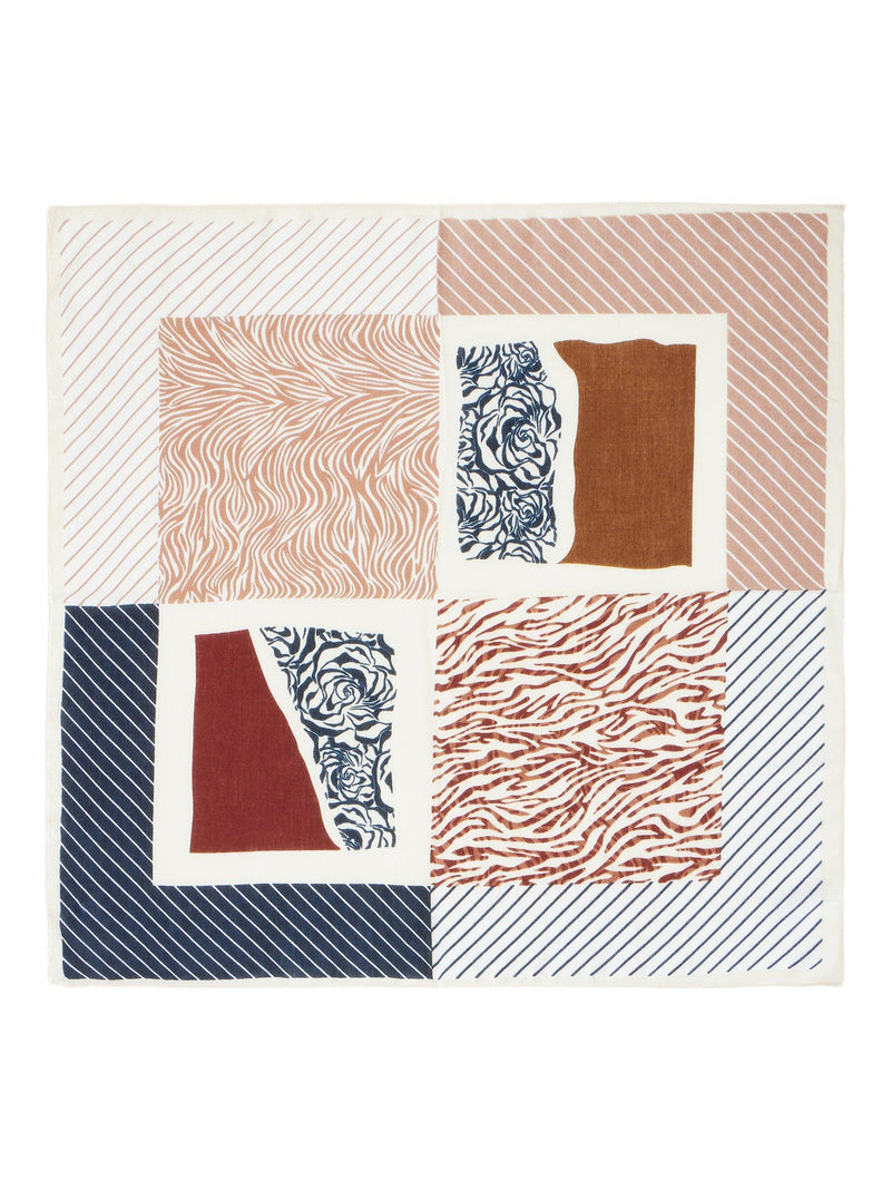 Yumi square scarf stripe pattern multi 67cm, UK version