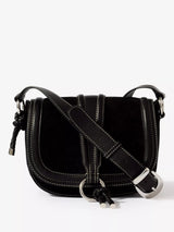 John Lewis Mint Velvet Suede Contrast Stitch Saddle Bag, Black- Buy online at McGrocer