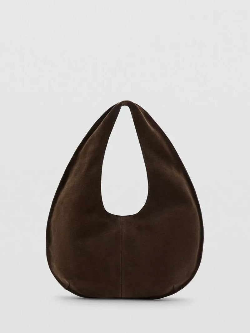 Mango chocolate suede hobo bag, imported from the UK