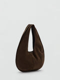 Mango chocolate suede hobo bag, imported from the UK