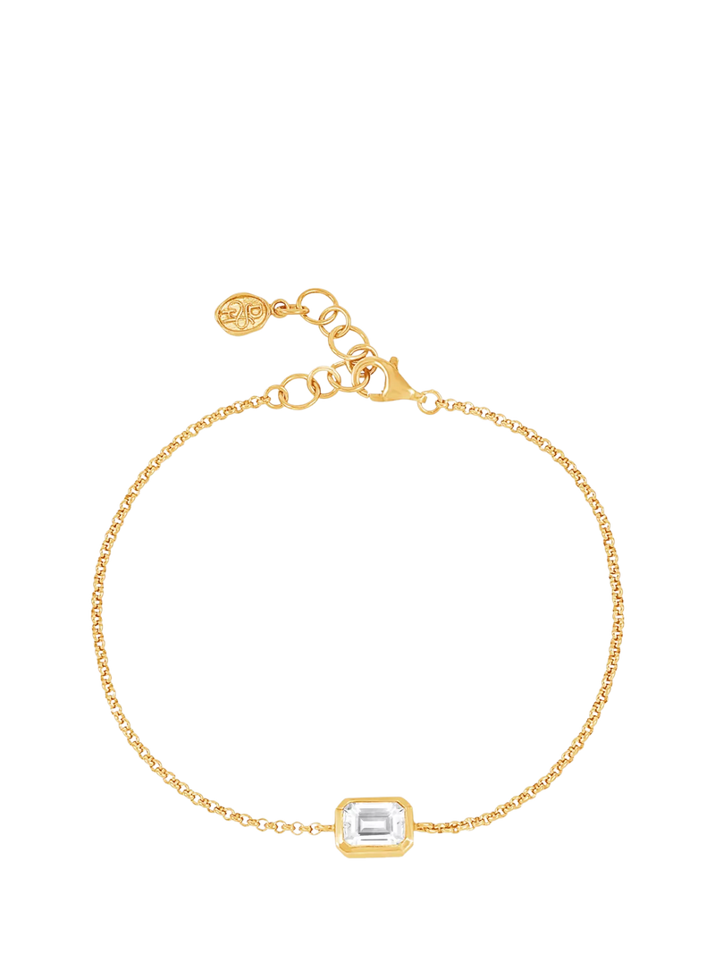 Dower & Hall white topaz chain bracelet gold plated (British brand)