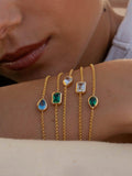 Dower & Hall white topaz chain bracelet gold plated (British brand)