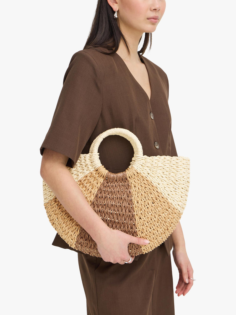 ICHI Iapial Crescent Tote Bag Birch (British brand)