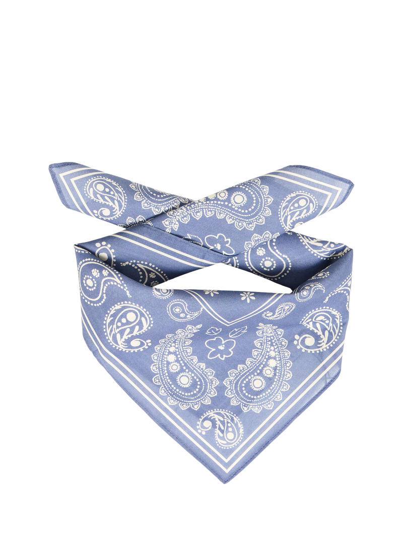 ICHI blue paisley scarf 50x50cm (British brand)