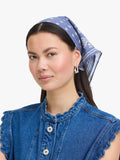 ICHI blue paisley scarf 50x50cm (British brand)