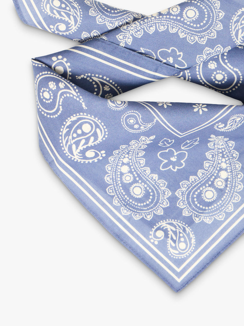 ICHI blue paisley scarf 50x50cm (British brand)
