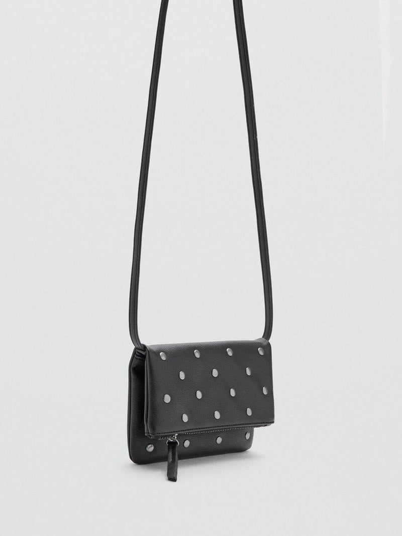Mango kids crossbody bag black with studs, UK version