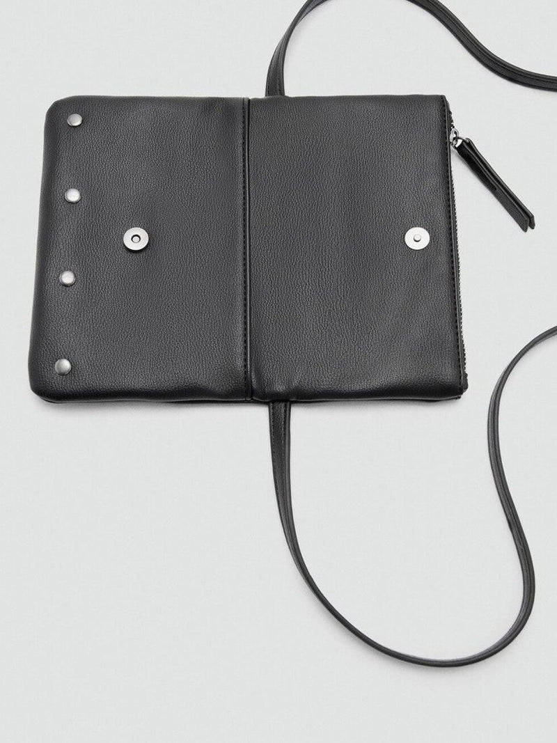 Mango kids crossbody bag black with studs, UK version